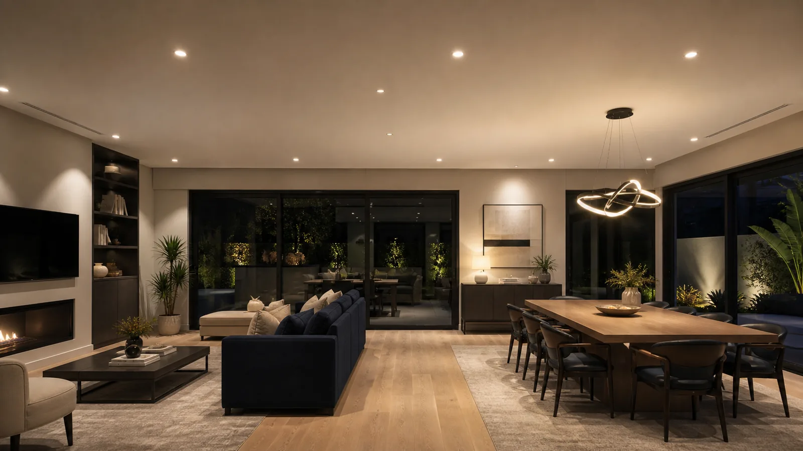 LED downlights installed in a Sydney living room